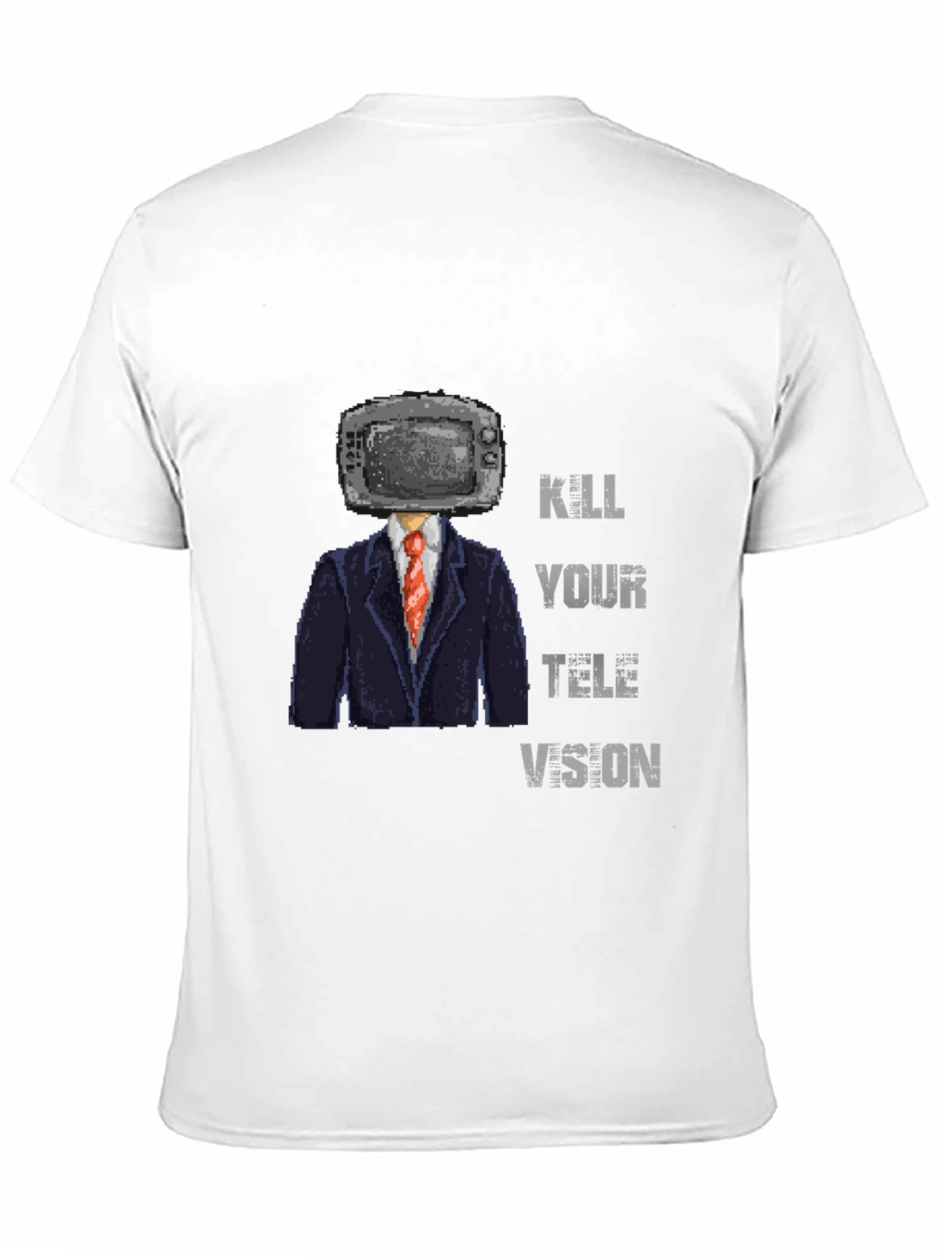 Kill Your Television T-Shirt - Pixelated TV Head Design