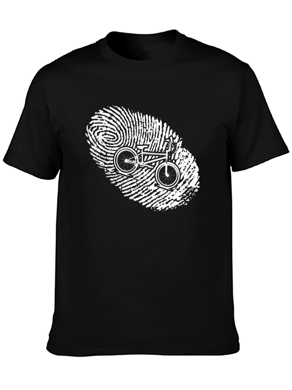 Bike Fingerprint Graphic Tee - Cool Riders Black T-Shirt