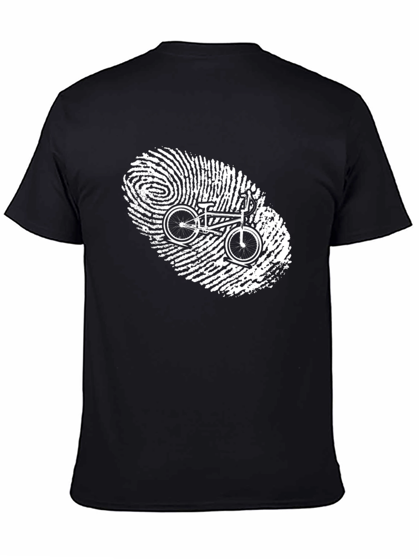 Bike Fingerprint Graphic Tee - Cool Riders Black T-Shirt