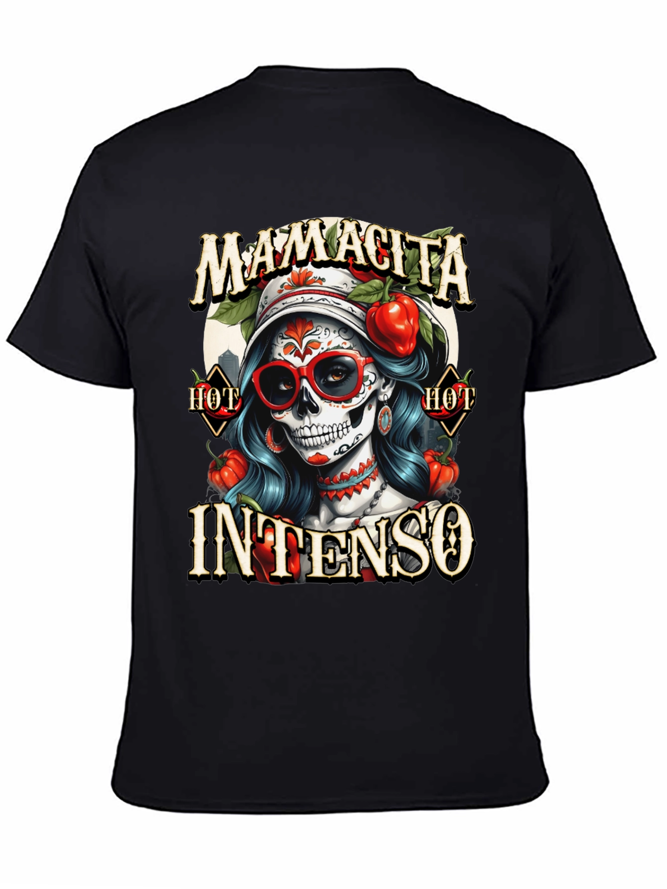 Mamacita Intenso T-Shirt - Sugar Skull Design