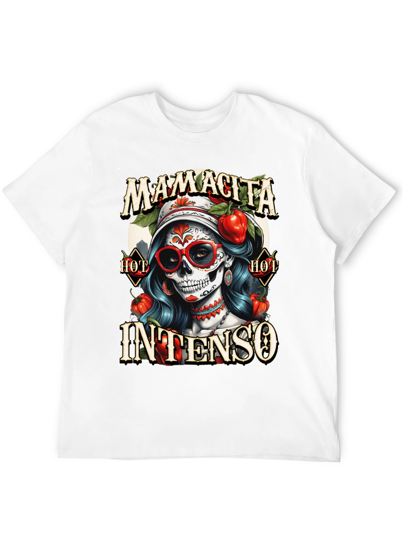 Mamacita Intenso T-Shirt - Sugar Skull Design