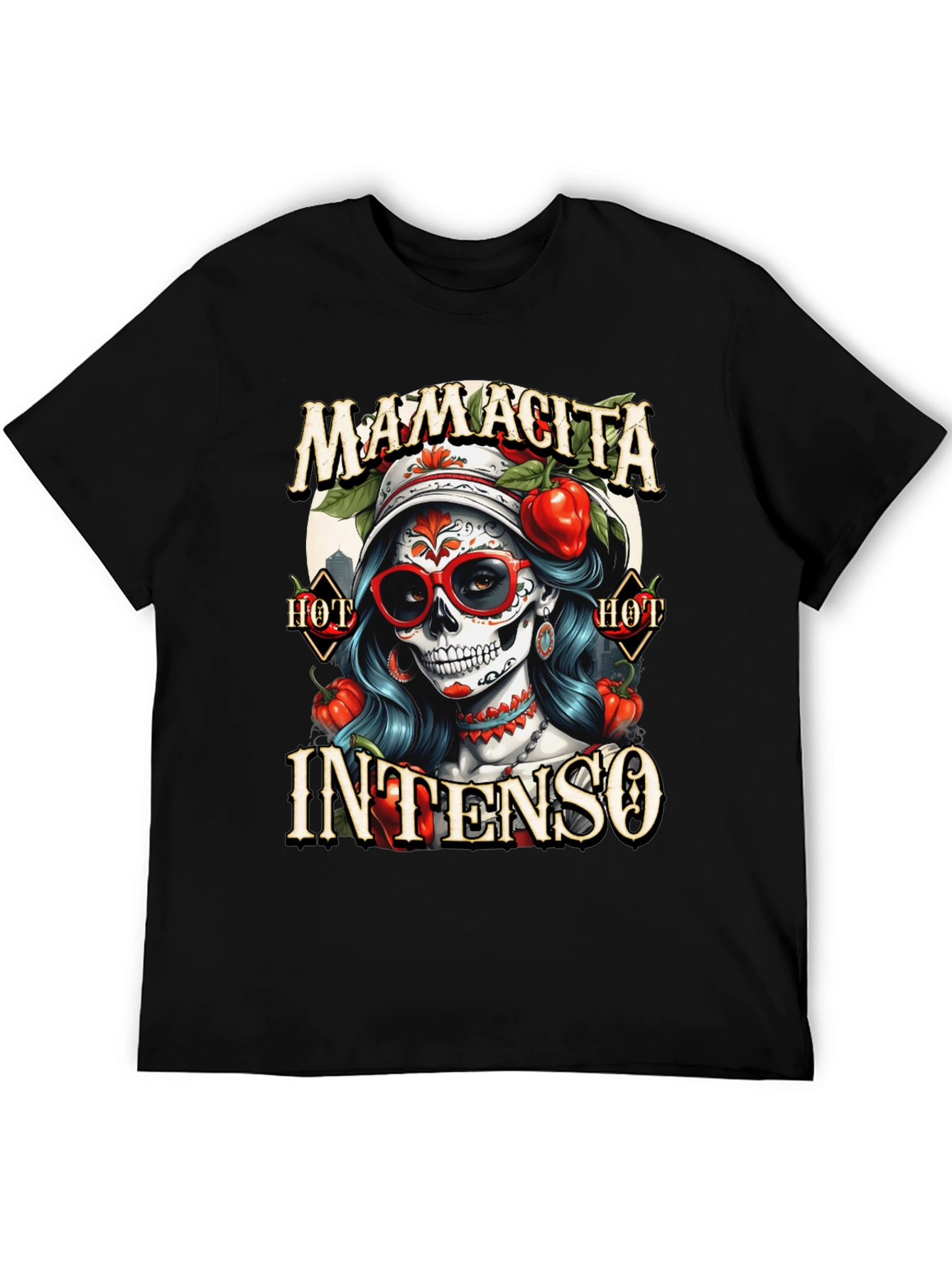 Mamacita Intenso T-Shirt - Sugar Skull Design