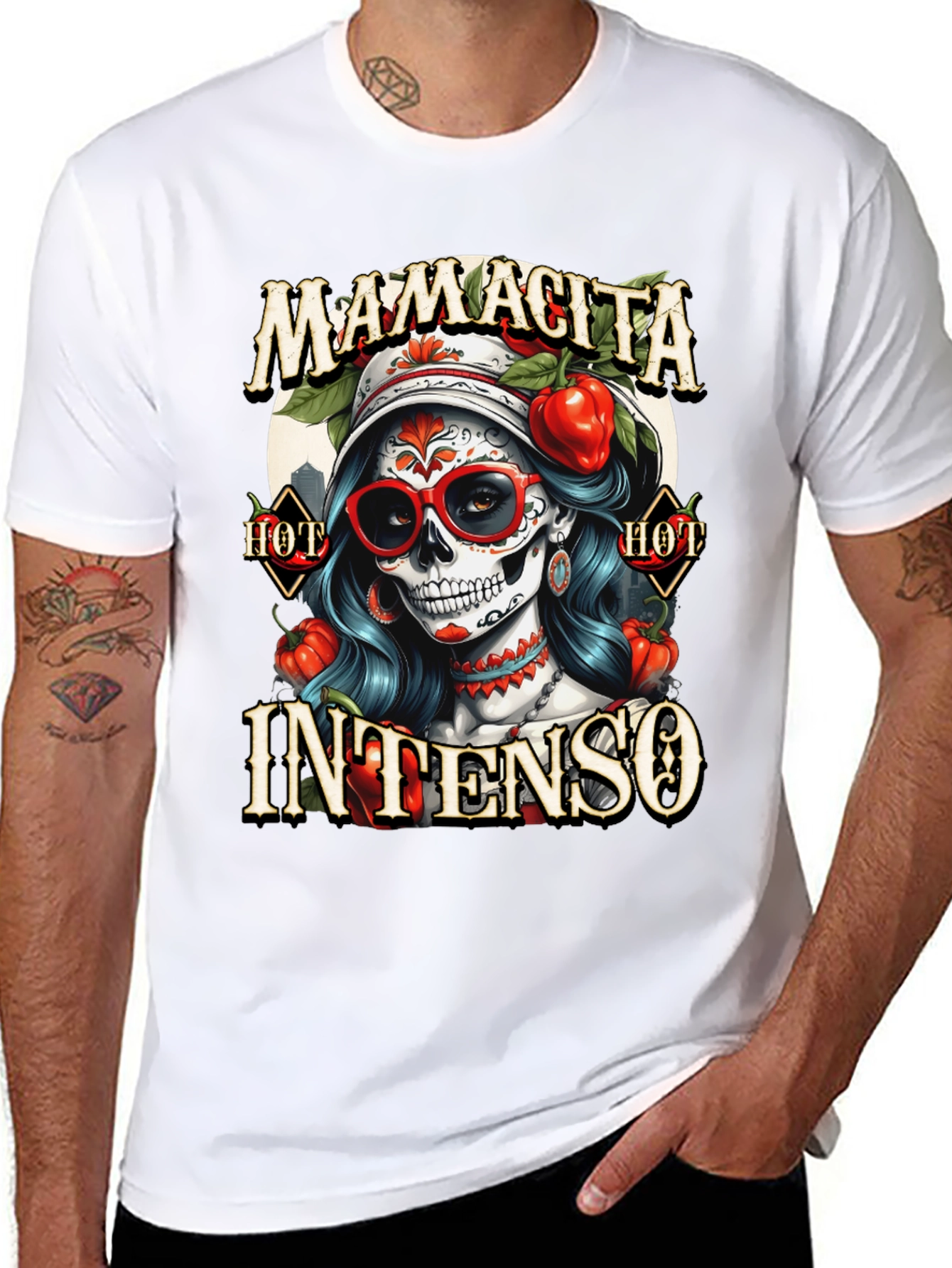 Mamacita Intenso T-Shirt - Sugar Skull Design