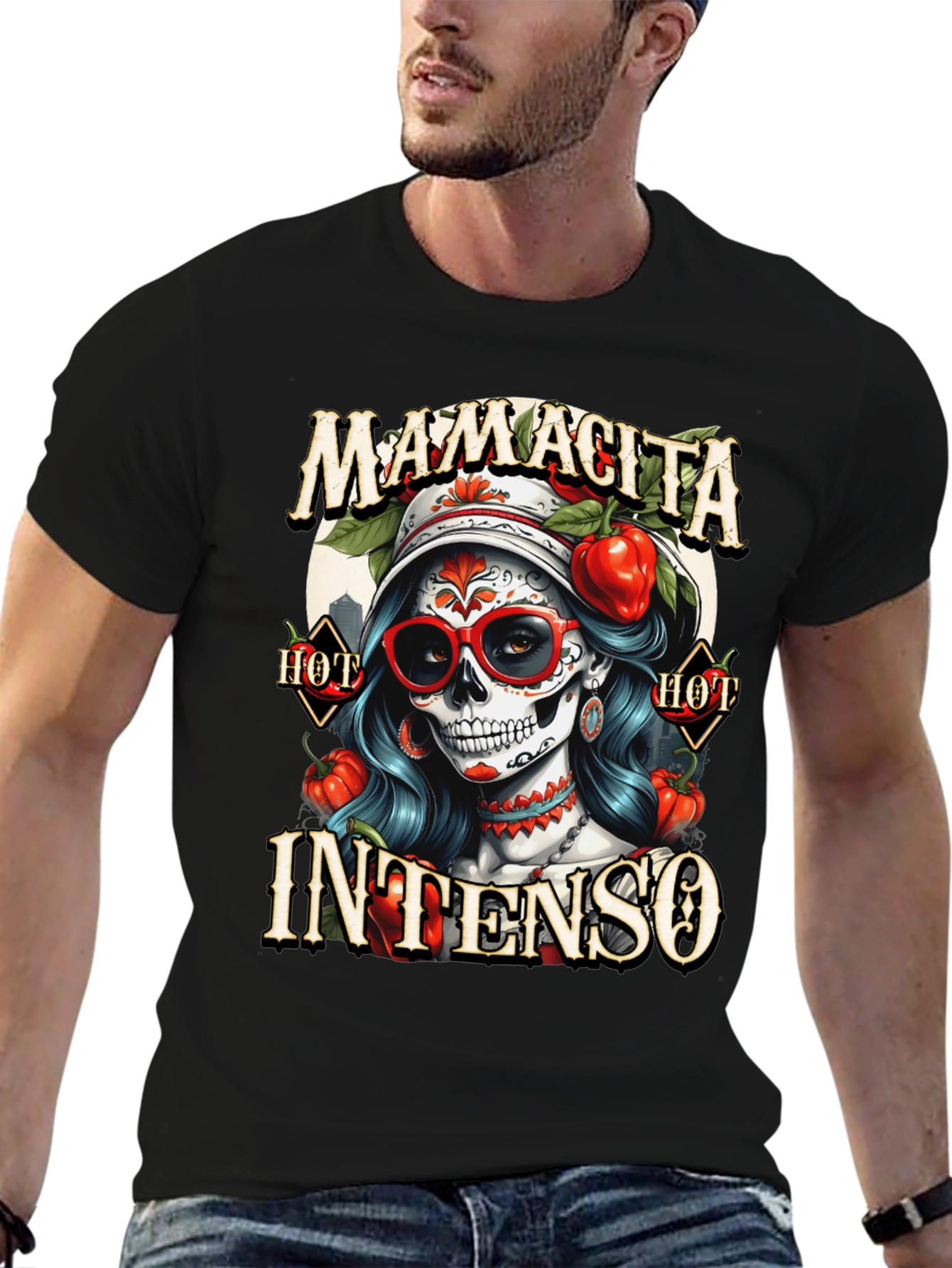 Mamacita Intenso T-Shirt - Sugar Skull Design