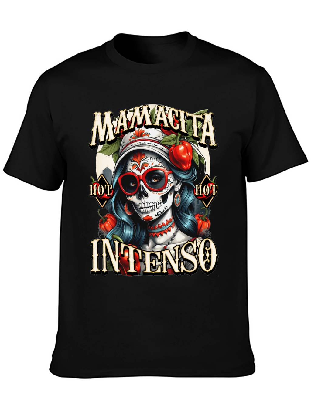 Mamacita Intenso T-Shirt - Sugar Skull Design