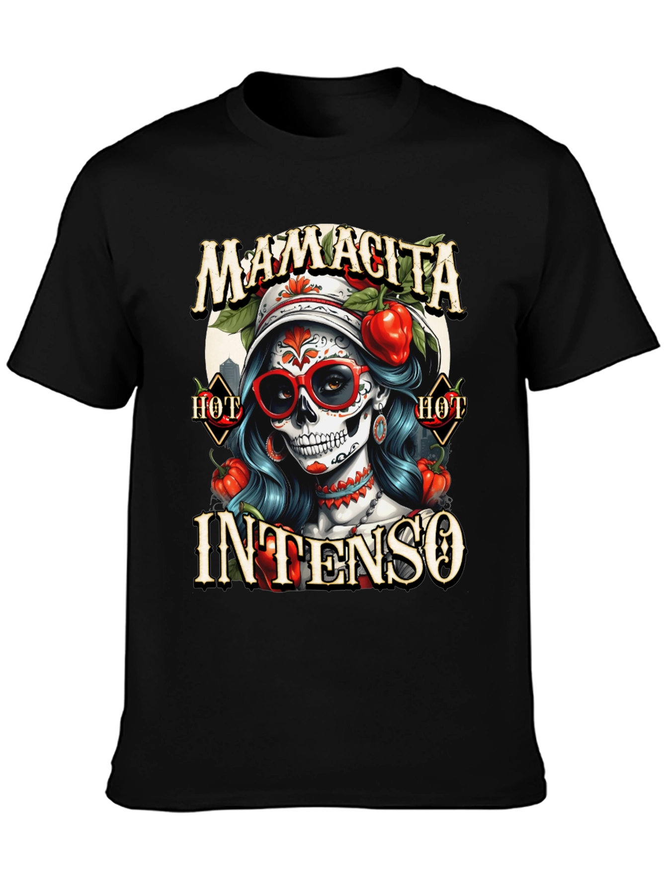 Mamacita Intenso T-Shirt - Sugar Skull Design