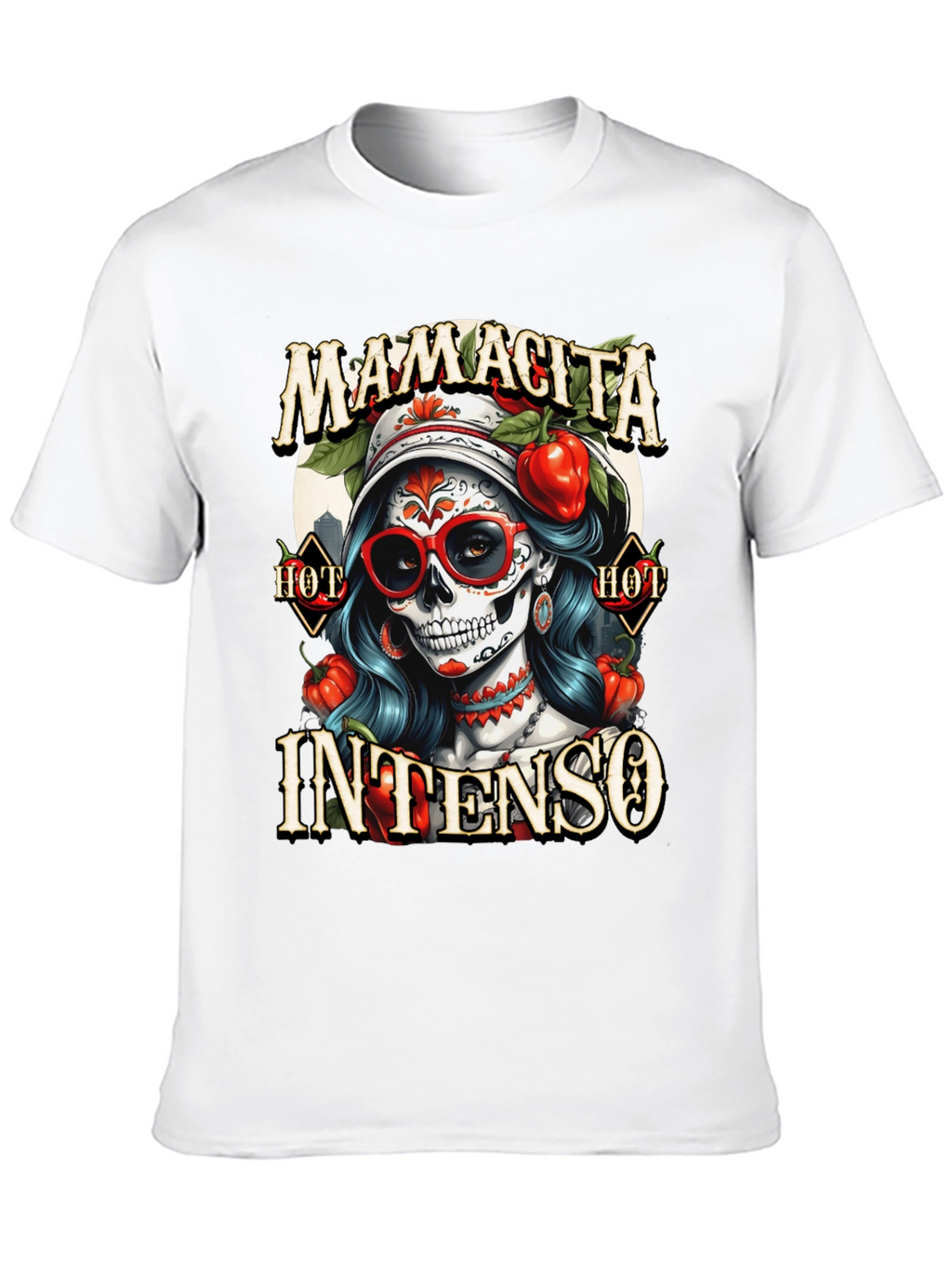 Mamacita Intenso T-Shirt - Sugar Skull Design