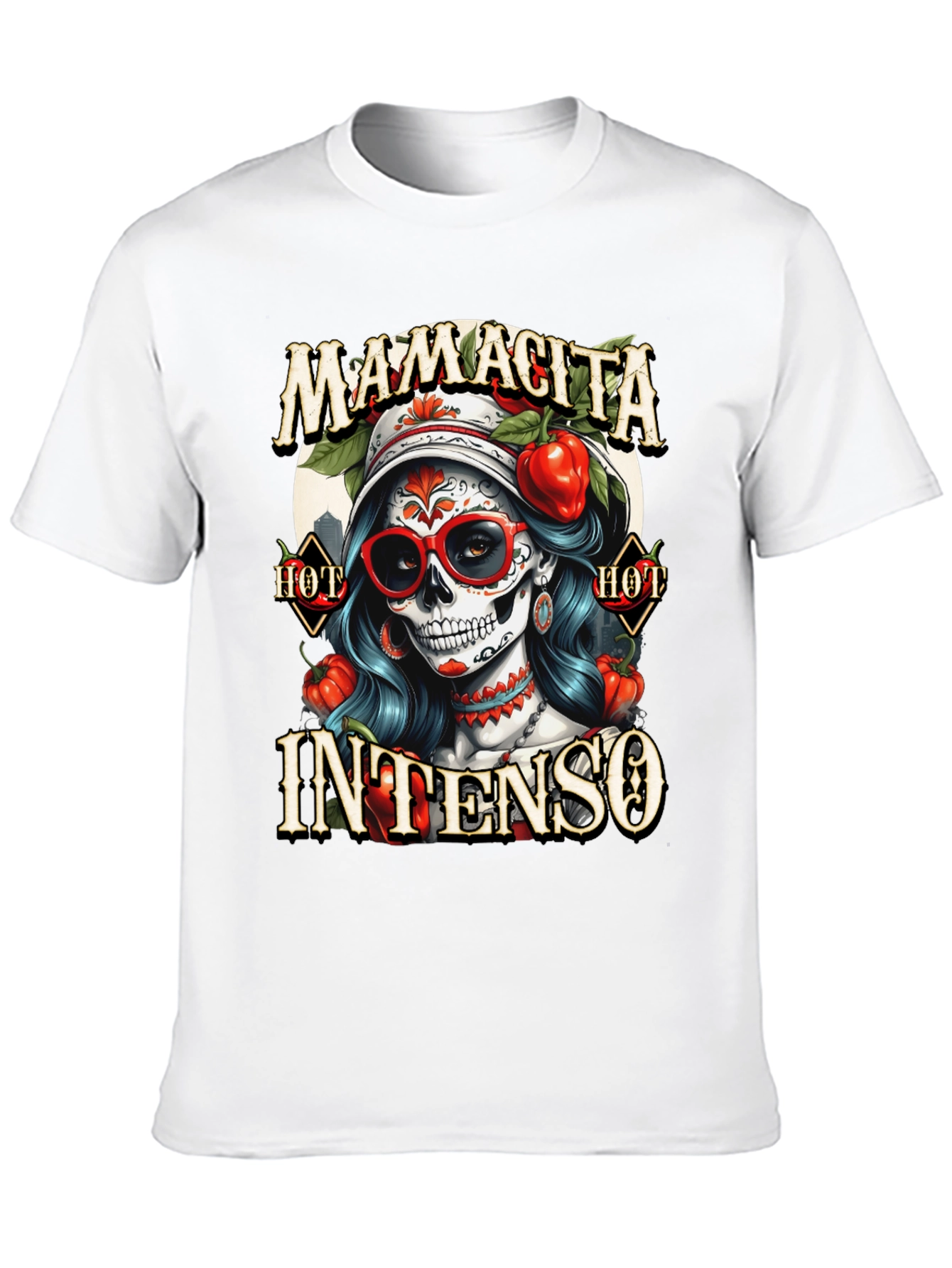 Mamacita Intenso T-Shirt - Sugar Skull Design