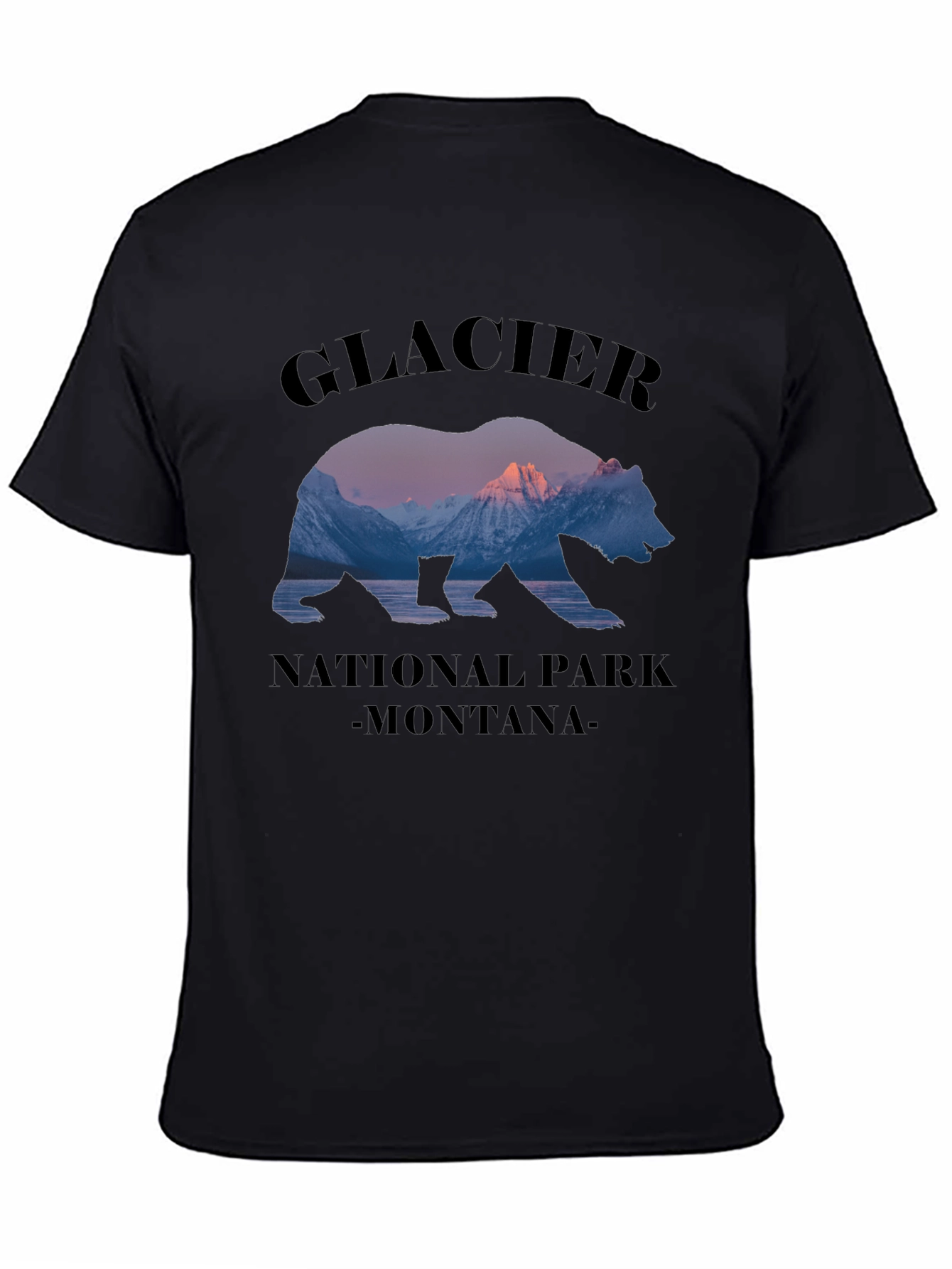 Glacier National Park Montana Bear Graphic T-Shirt
