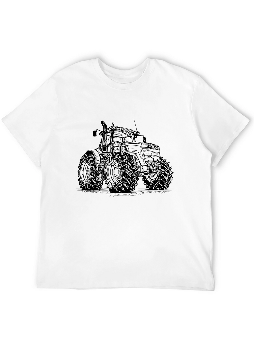 Tractor Graphic Tee - Black Cotton Comfort