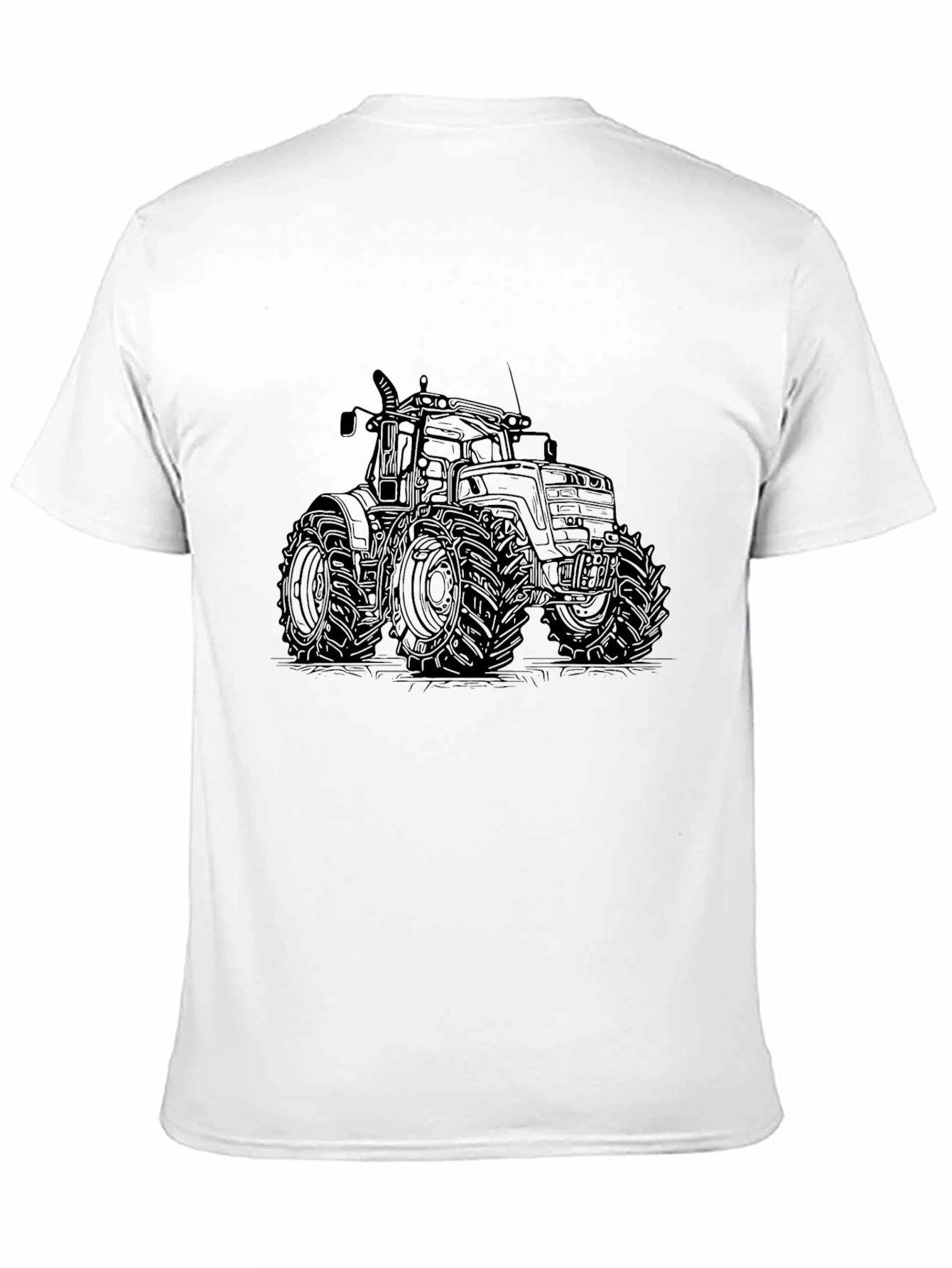 Tractor Graphic Tee - Black Cotton Comfort