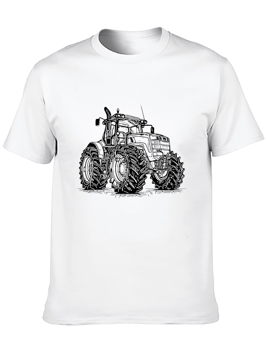 Tractor Graphic Tee - Black Cotton Comfort