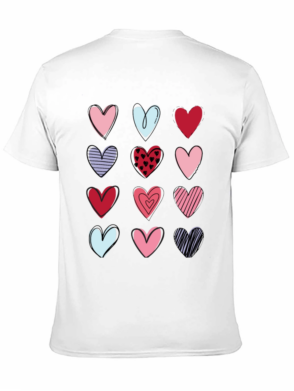 Heart Print Crew Neck T-Shirt