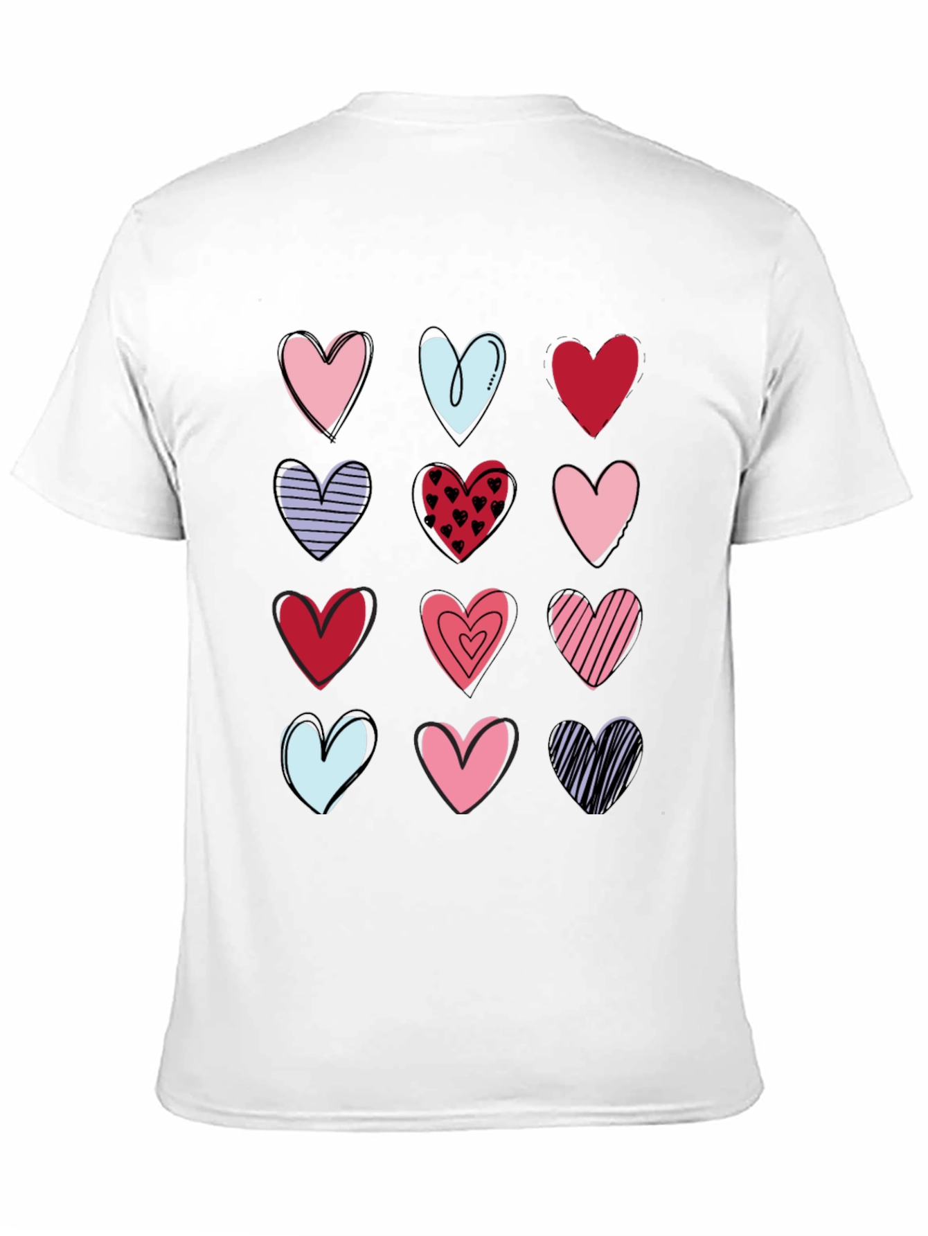 Heart Print Crew Neck T-Shirt