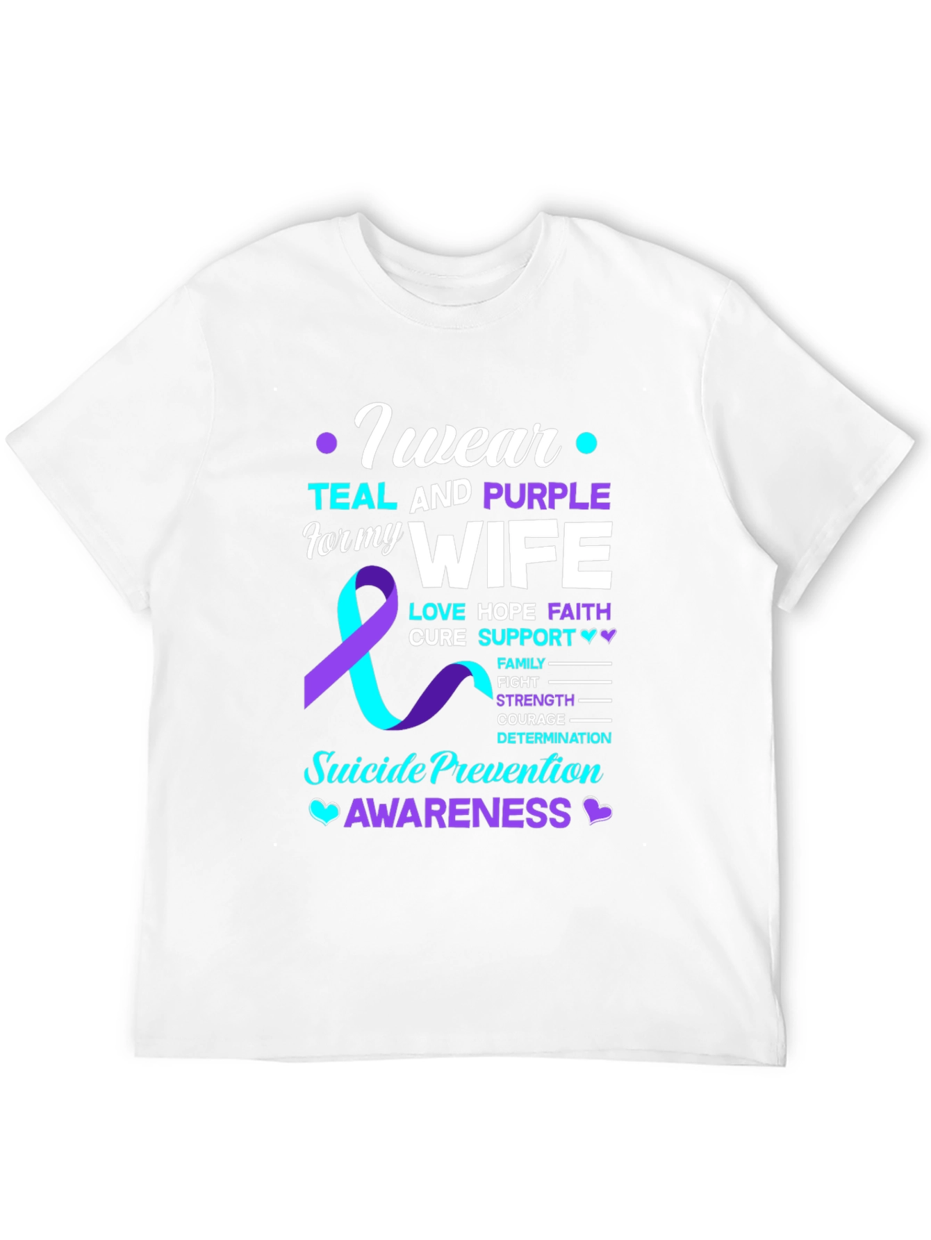 Teal & Purple Wife Suicide Prevention Awareness T-Shirt
