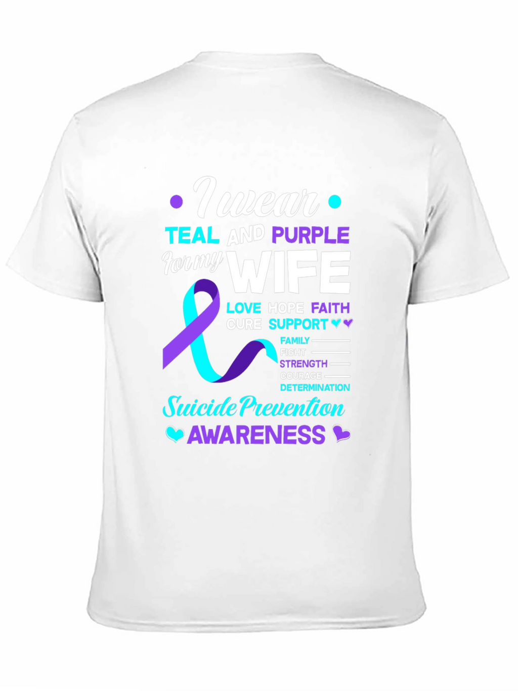 Teal & Purple Wife Suicide Prevention Awareness T-Shirt