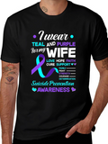 Teal & Purple Wife Suicide Prevention Awareness T-Shirt