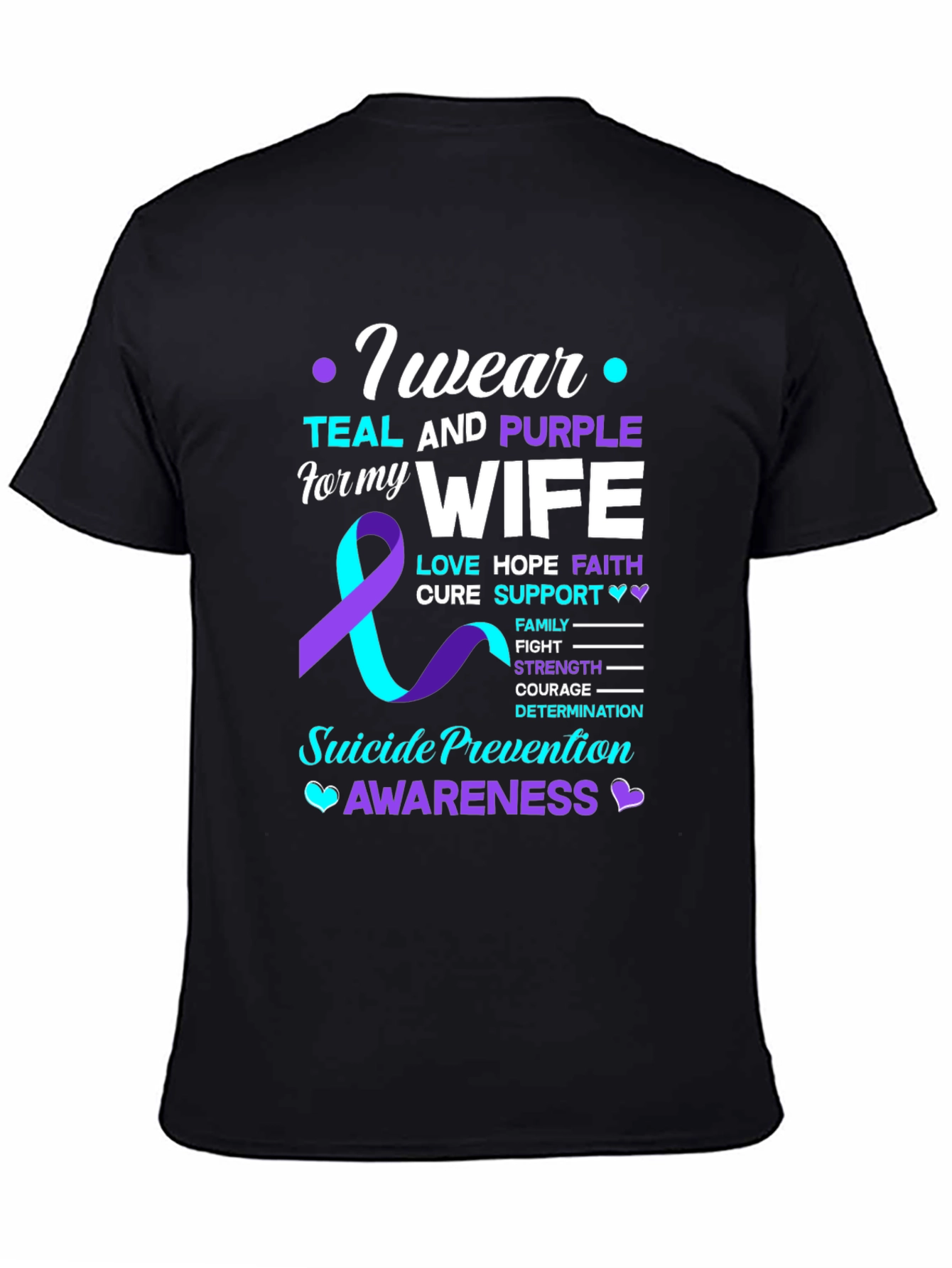 Teal & Purple Wife Suicide Prevention Awareness T-Shirt