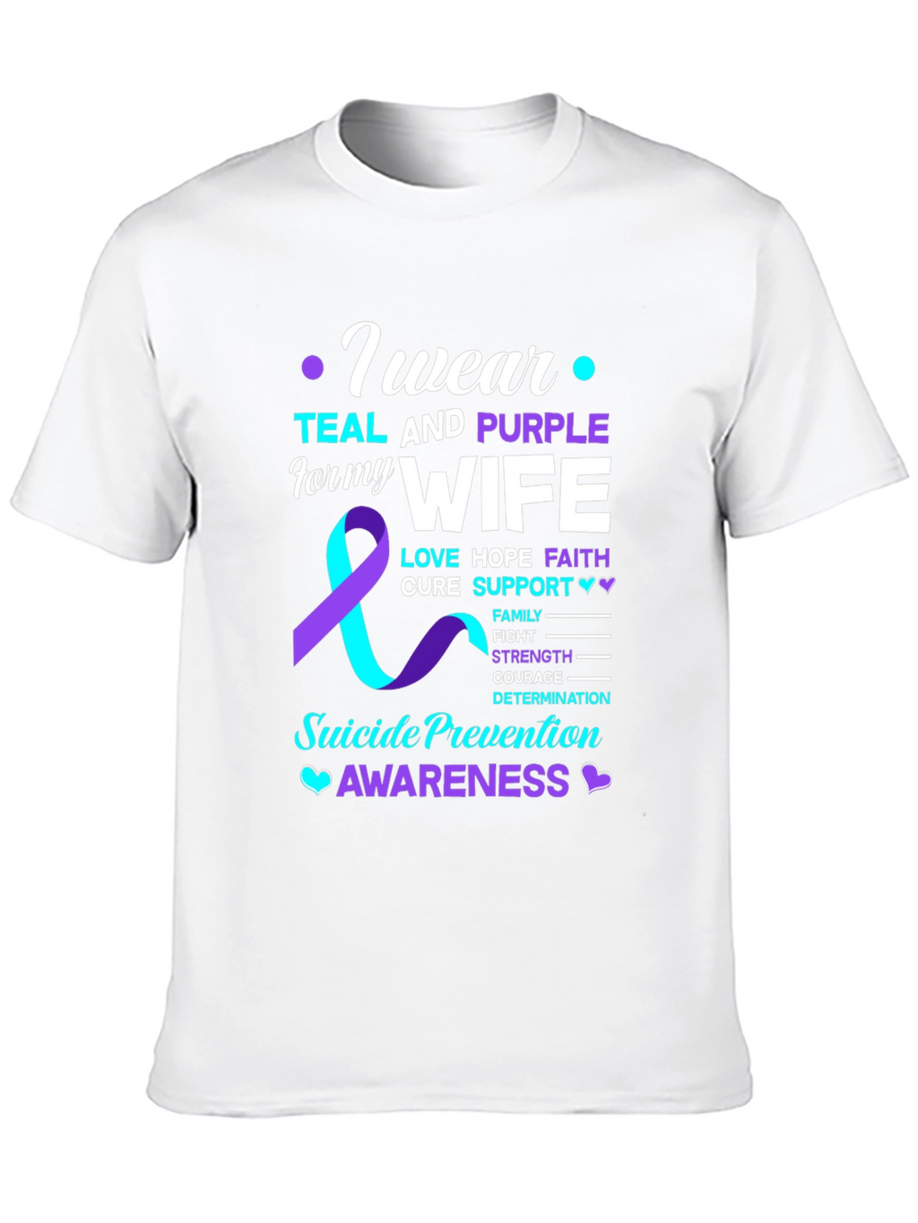 Teal & Purple Wife Suicide Prevention Awareness T-Shirt