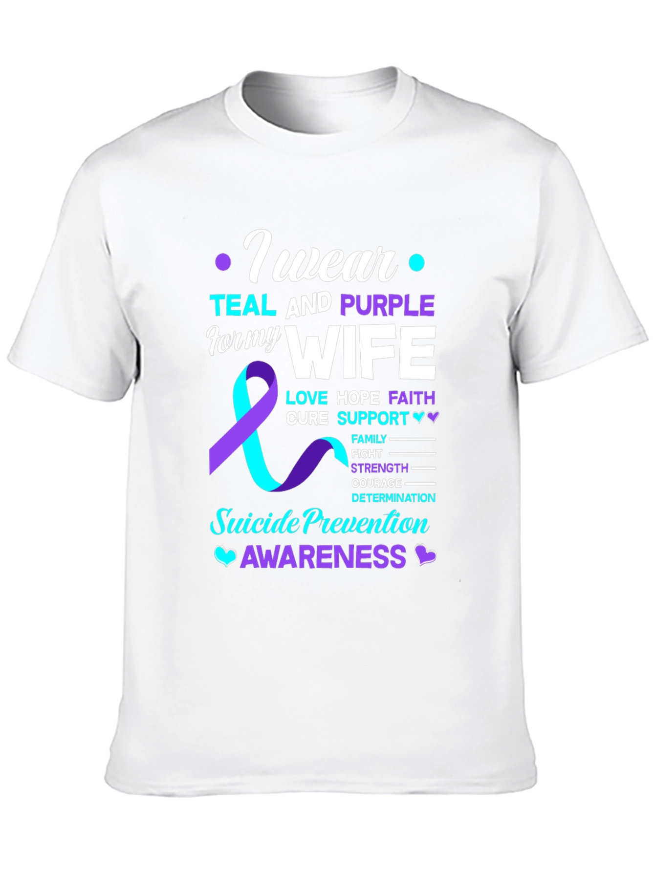 Teal & Purple Wife Suicide Prevention Awareness T-Shirt