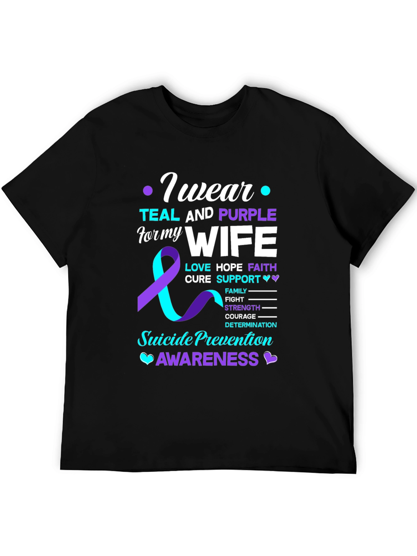 Teal & Purple Wife Suicide Prevention Awareness T-Shirt