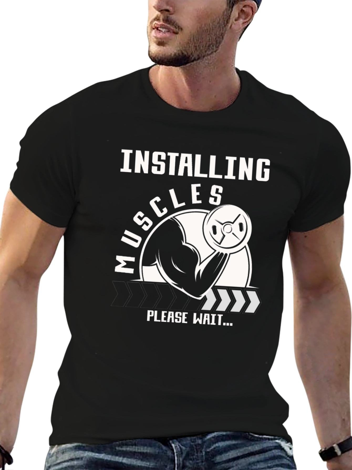 Installing Muscles T-Shirt - Gym Workout Apparel