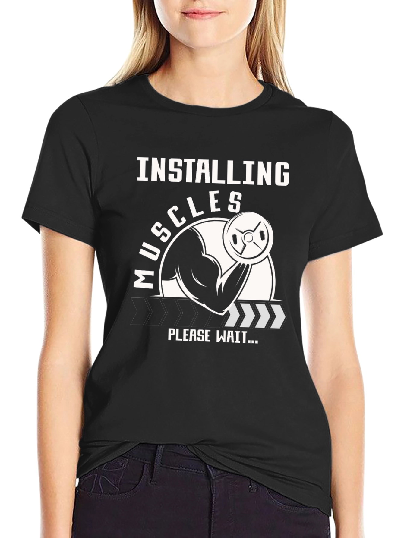 Installing Muscles T-Shirt - Gym Workout Apparel