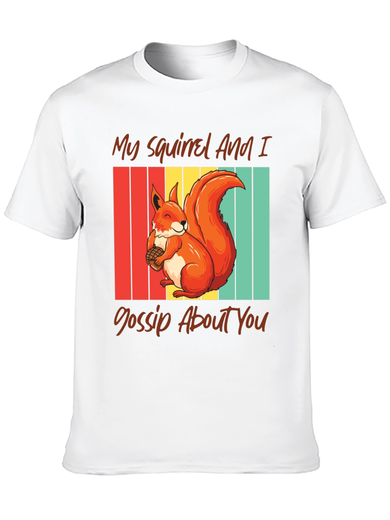 Squirrel Gossip Tee: Retro Style
