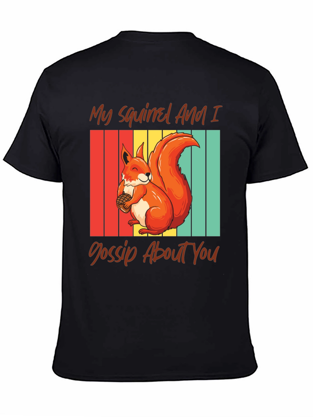Squirrel Gossip Tee: Retro Style