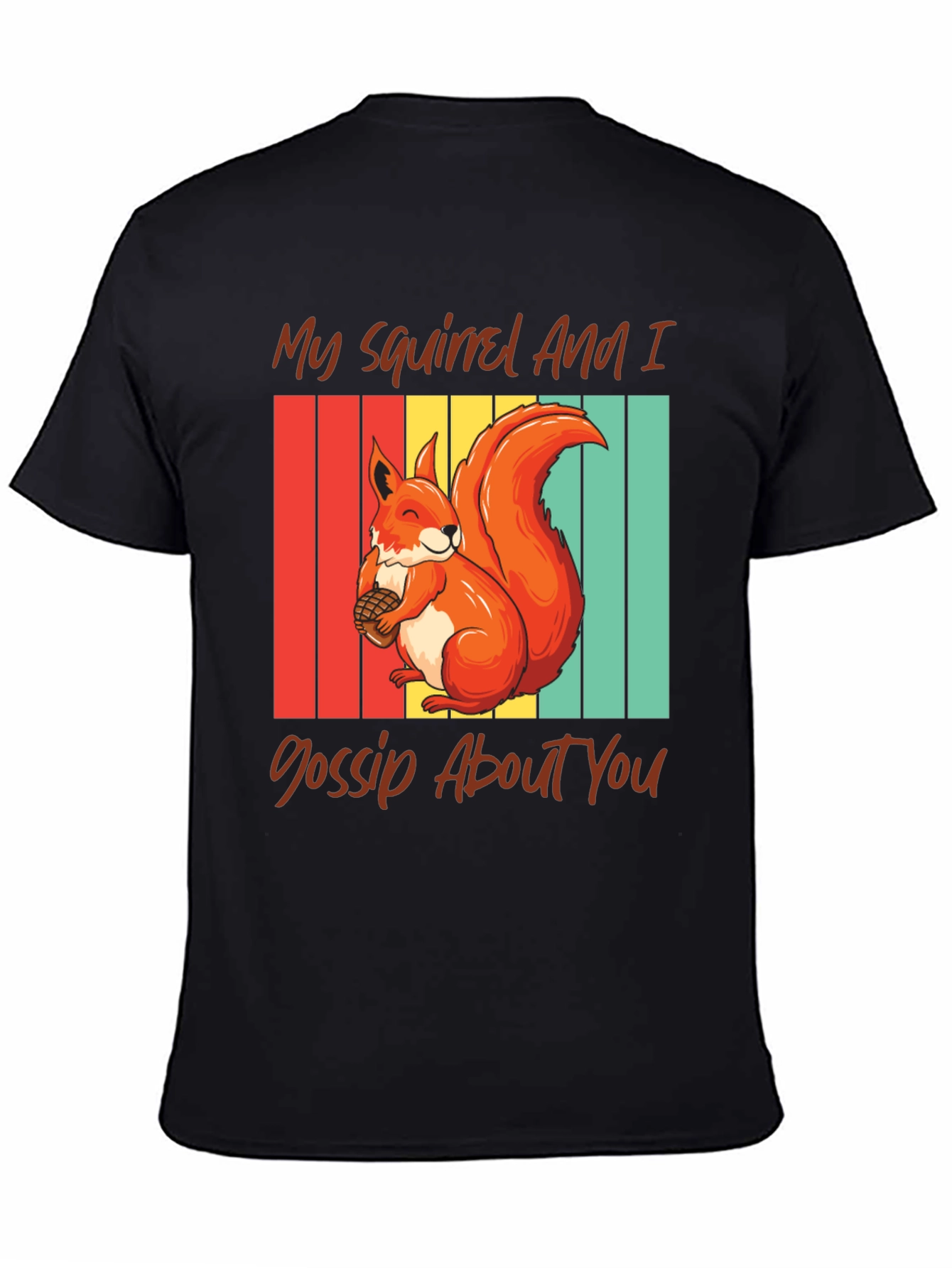 Squirrel Gossip Tee: Retro Style