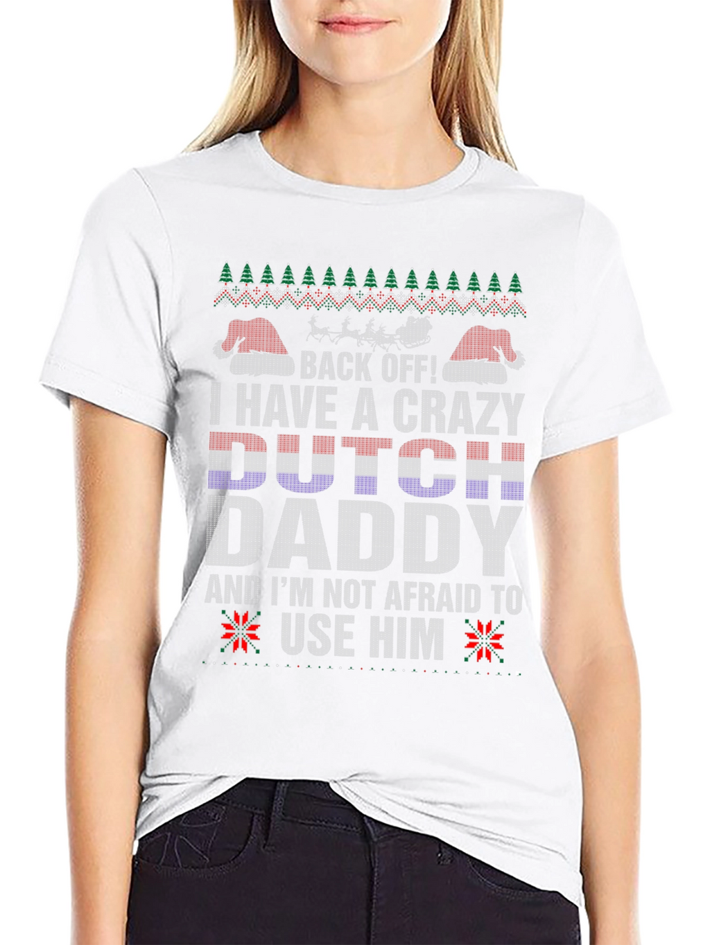 Crazy Dutch Daddy Christmas Sweater T-Shirt