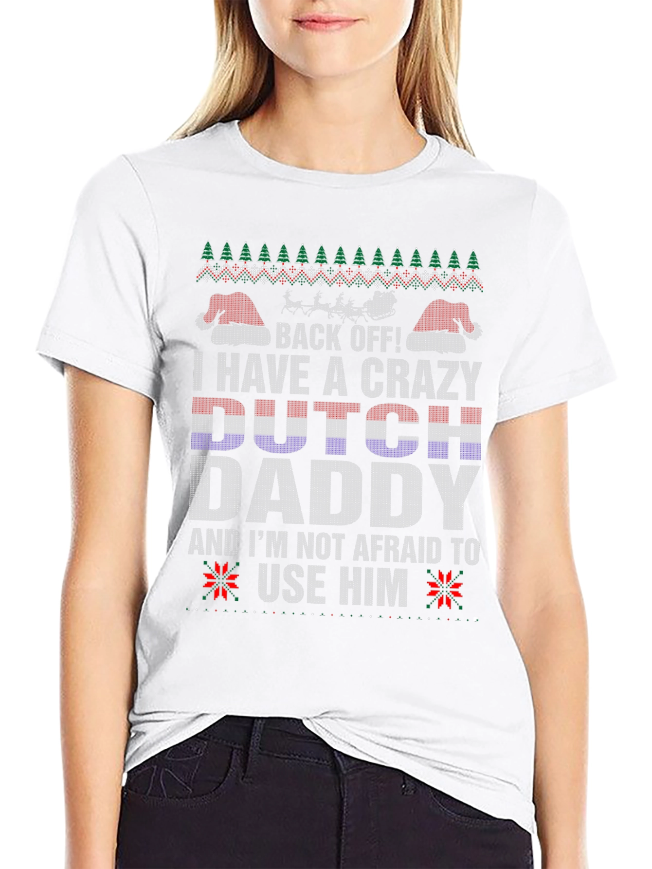 Crazy Dutch Daddy Christmas Sweater T-Shirt