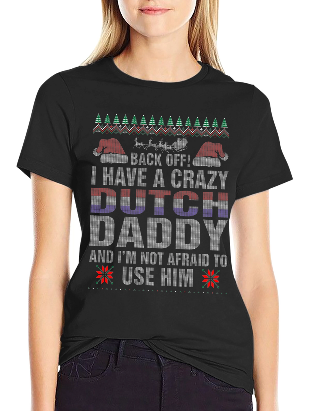 Crazy Dutch Daddy Christmas Sweater T-Shirt