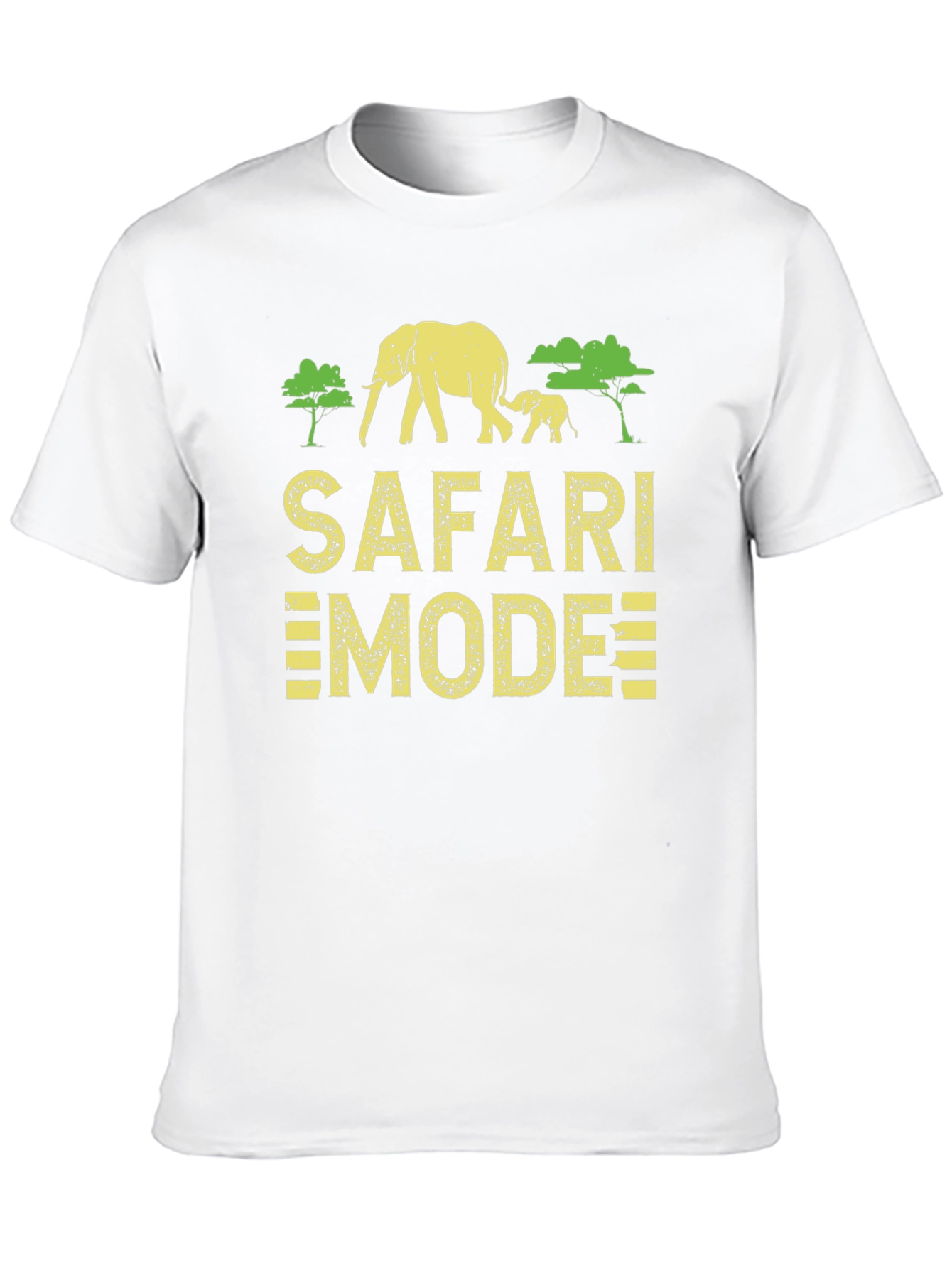 Safari Mode Black T-Shirt with Elephant Graphic