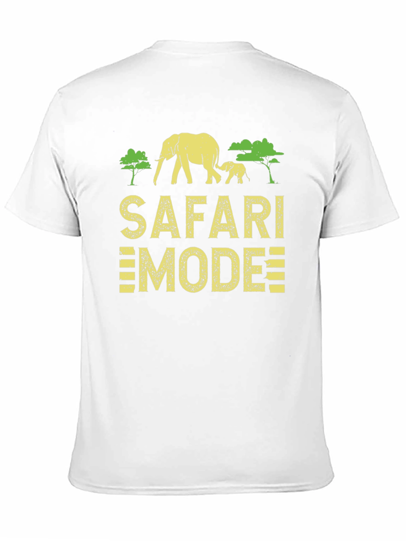 Safari Mode Black T-Shirt with Elephant Graphic