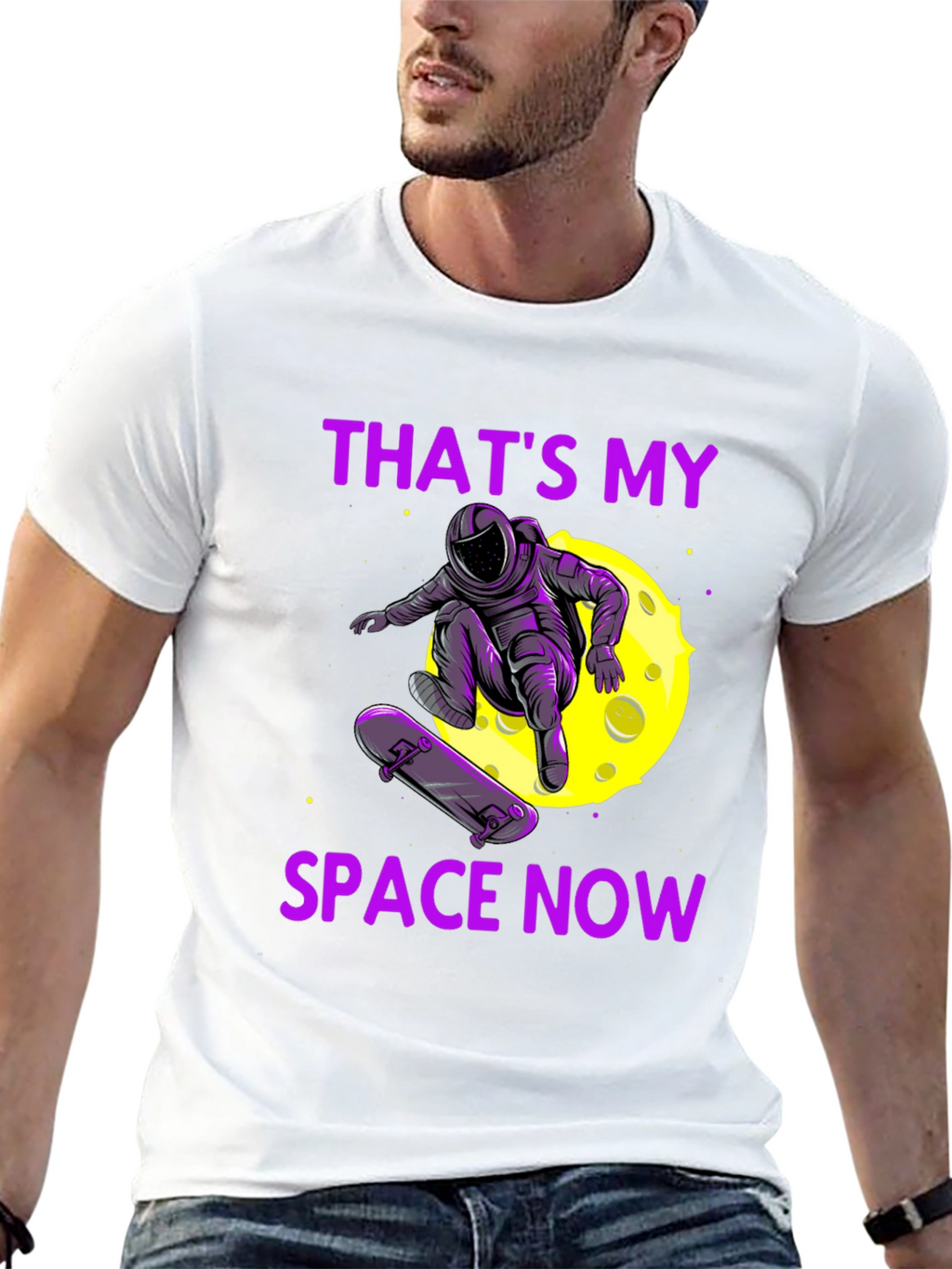 Astronaut Skateboarder Graphic Tee - Thats My Space Now