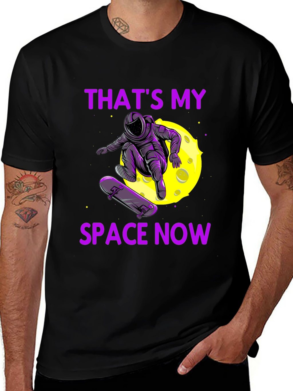Astronaut Skateboarder Graphic Tee - Thats My Space Now