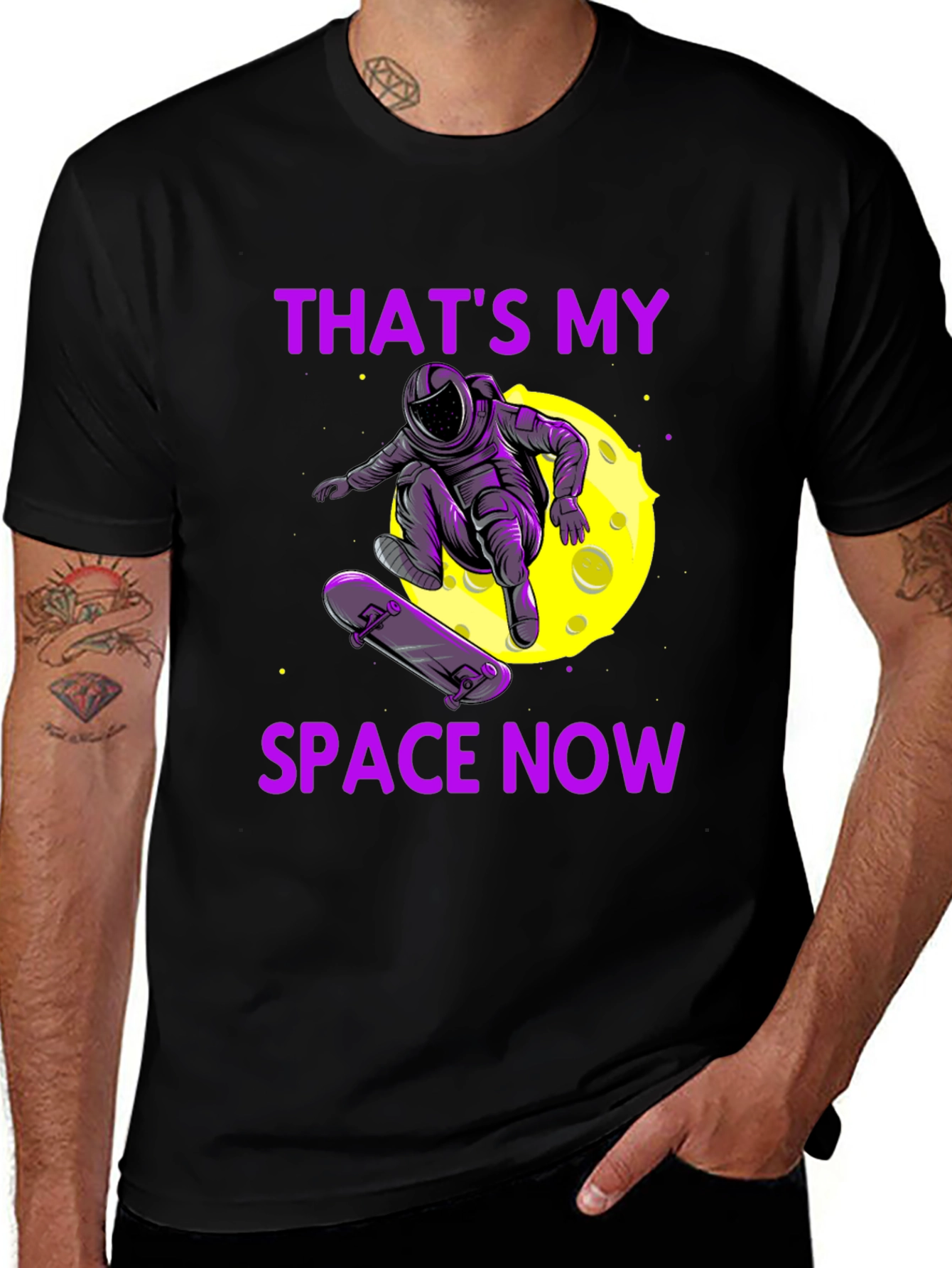 Astronaut Skateboarder Graphic Tee - Thats My Space Now