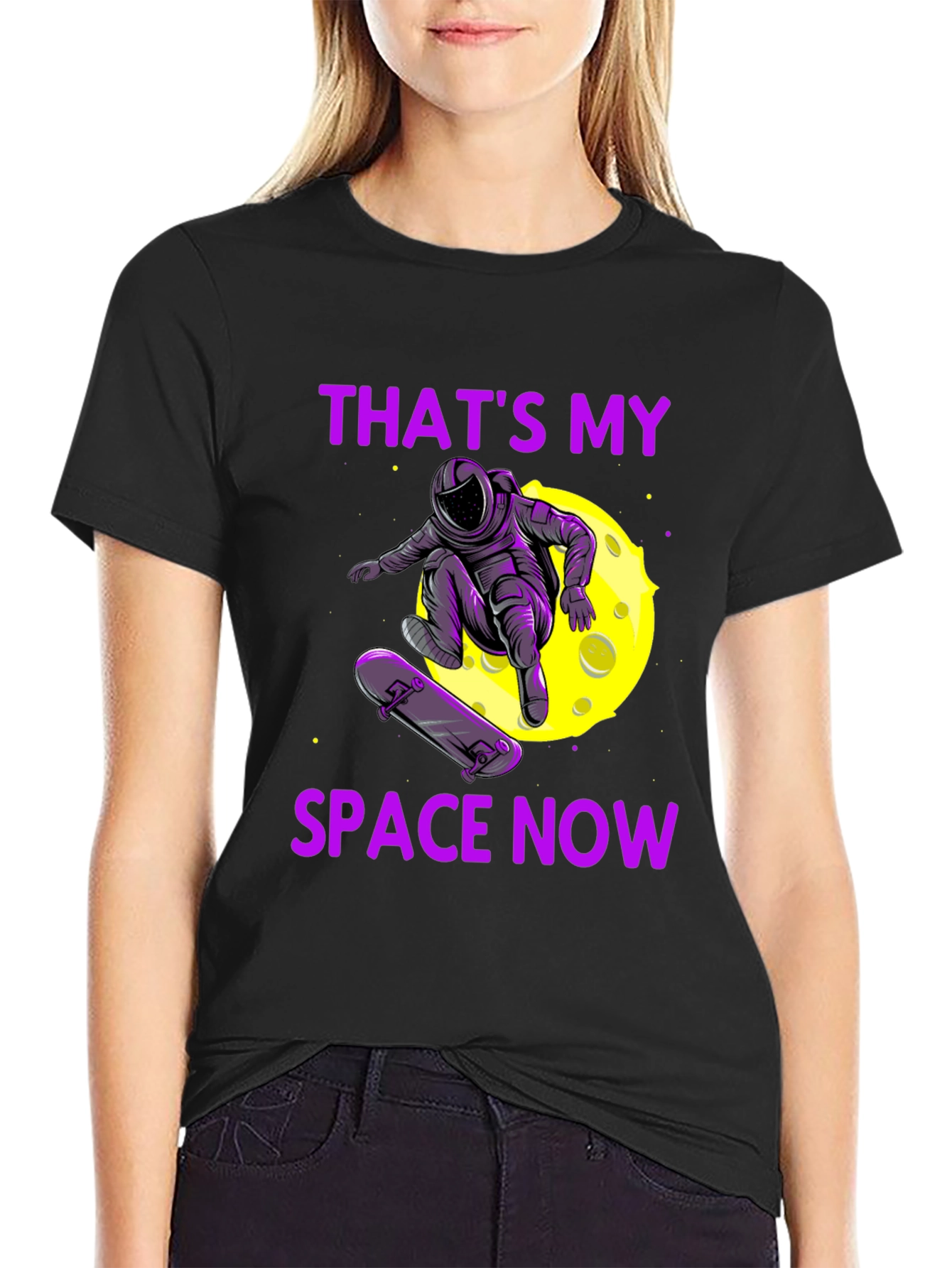 Astronaut Skateboarder Graphic Tee - Thats My Space Now
