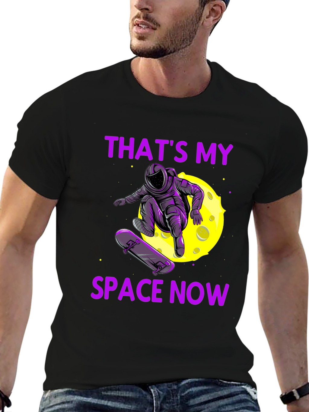 Astronaut Skateboarder Graphic Tee - Thats My Space Now