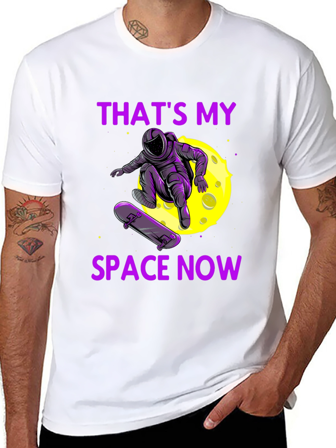 Astronaut Skateboarder Graphic Tee - Thats My Space Now