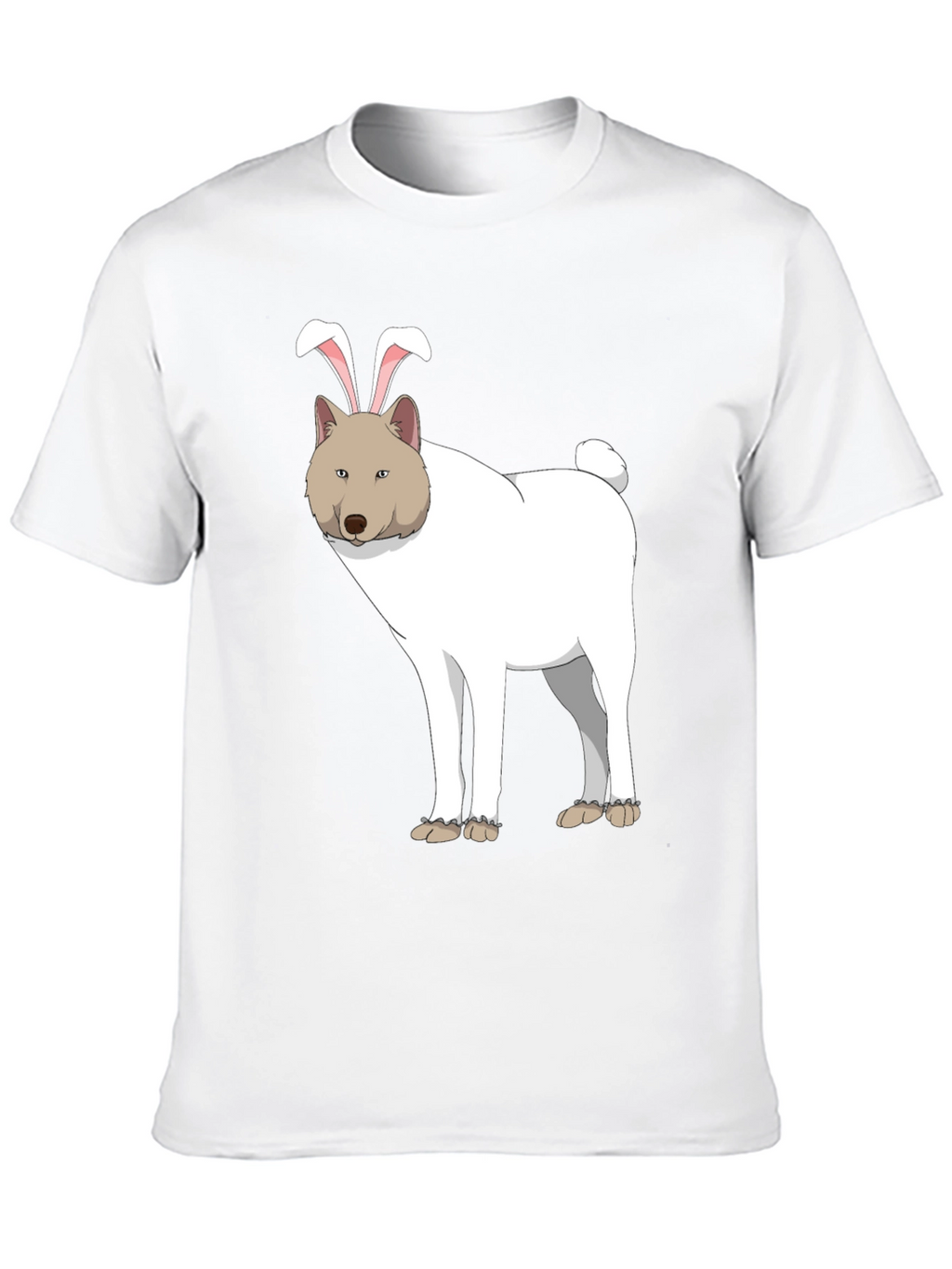 Dog with Bunny Ears Black T-Shirt