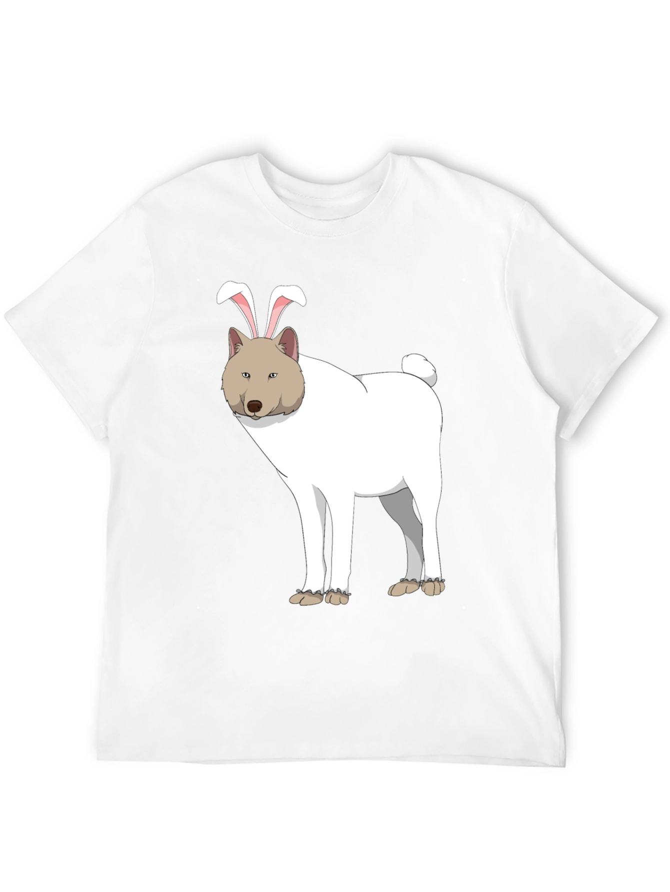 Dog with Bunny Ears Black T-Shirt