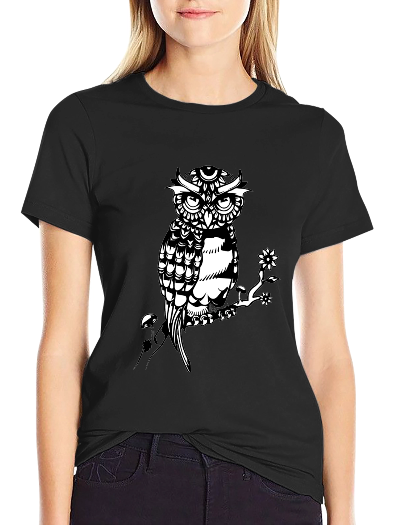 Owl Graphic Print Tee