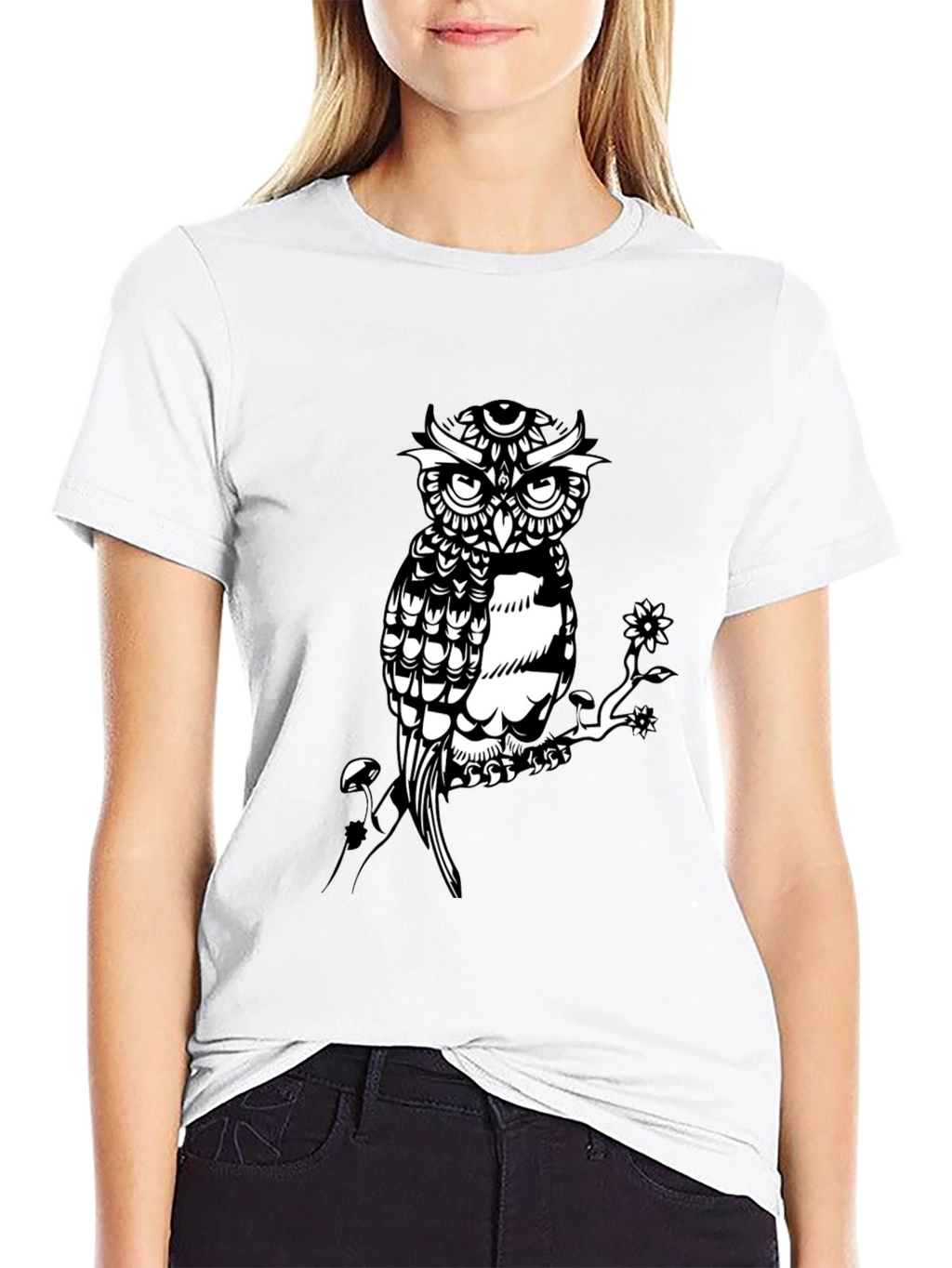 Owl Graphic Print Tee