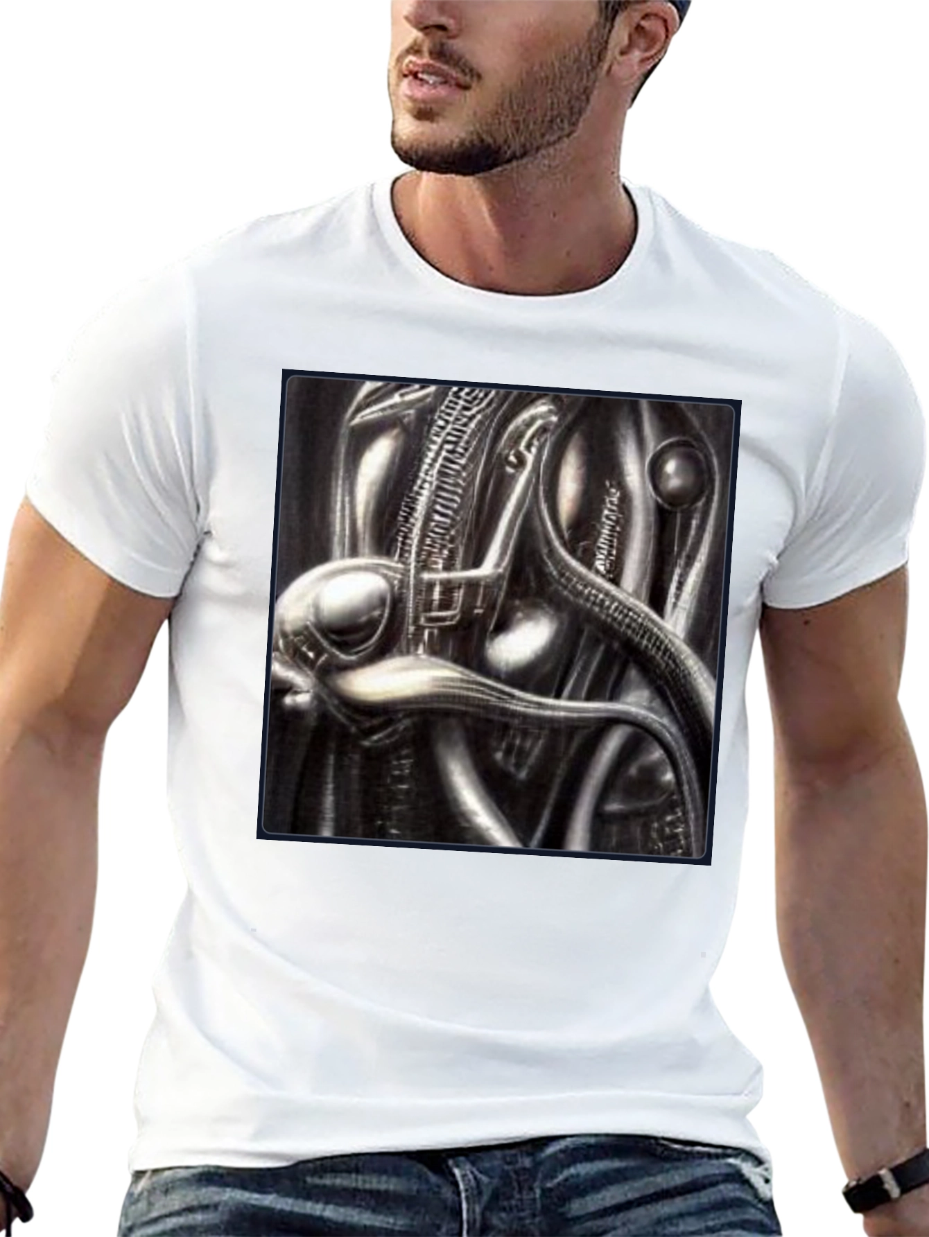 Sci-Fi Creature Graphic Black T-Shirt