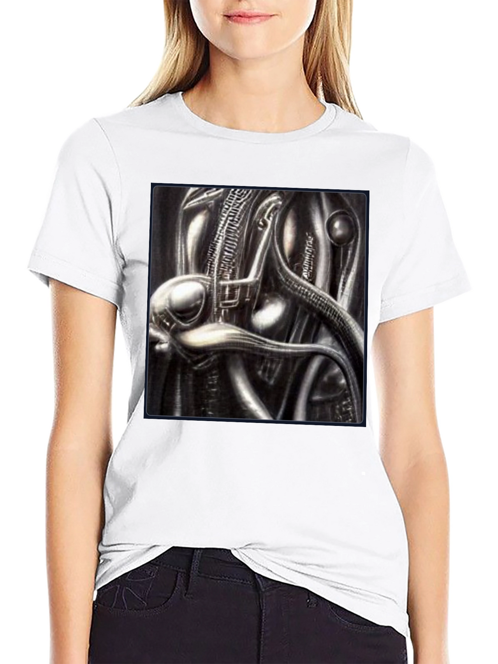 Sci-Fi Creature Graphic Black T-Shirt
