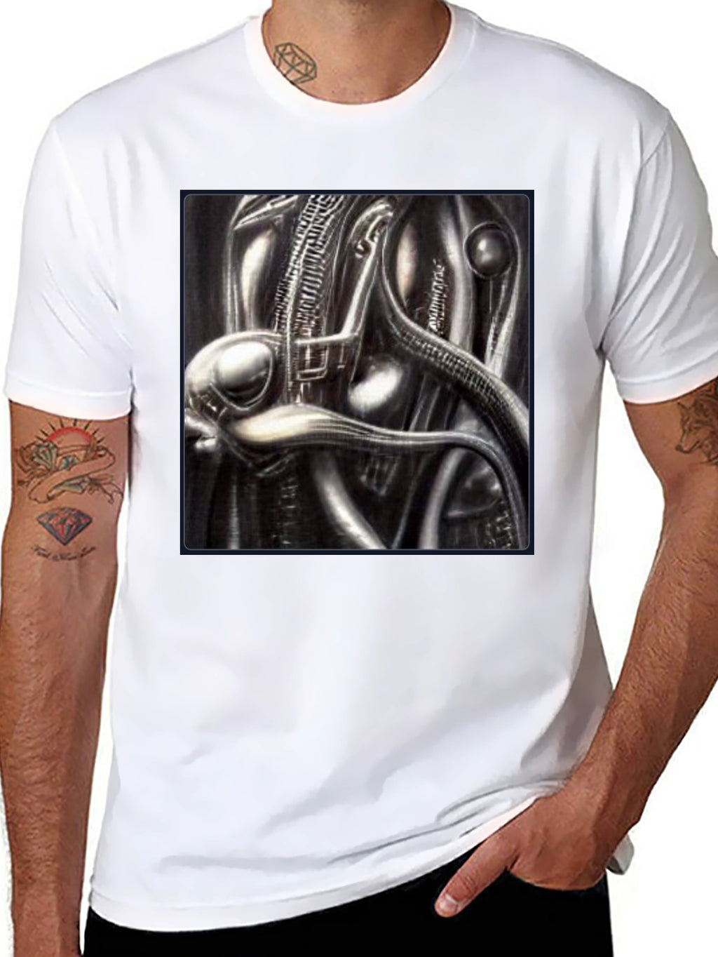 Sci-Fi Creature Graphic Black T-Shirt