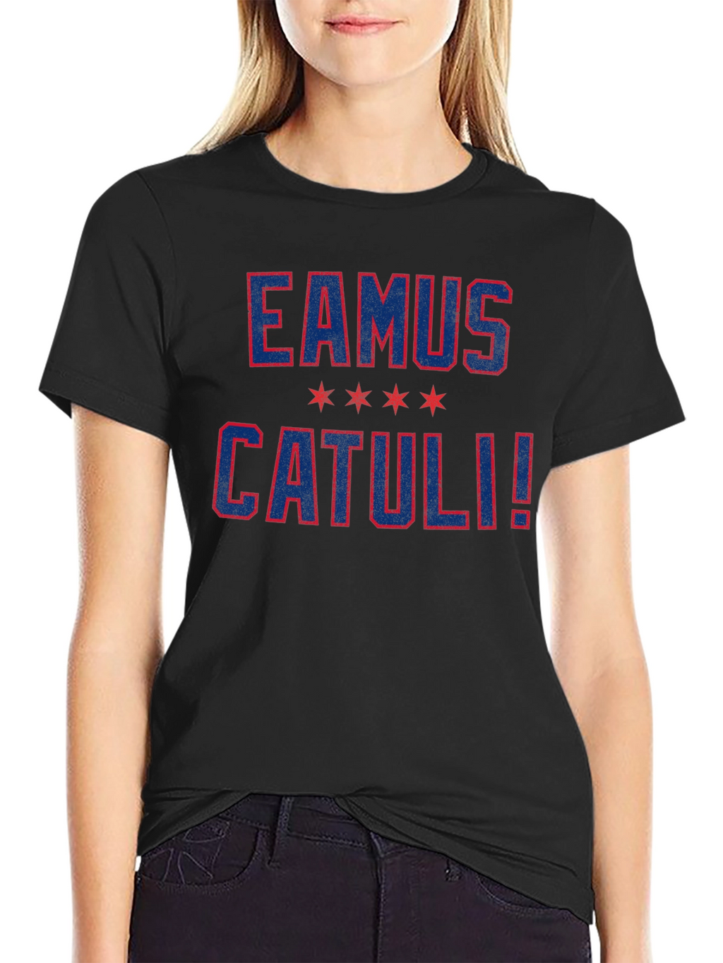 Eamus Catuli! Graphic Print Black T-Shirt