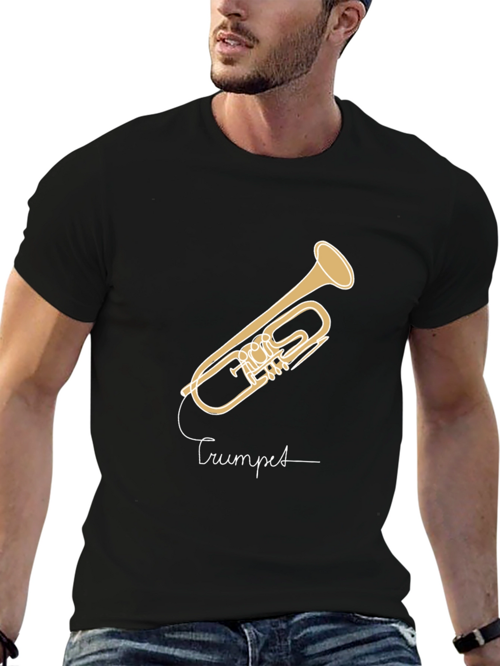 Trumpet Graphic T-Shirt - Black